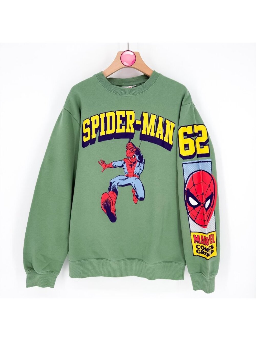 Marvel Spider Man 62 Comic Group Long Sleeve Sweatshirt Green Size Mens M